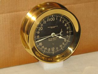Chelsea U.  S.  Navy Ships Clock 6 In 24 Hr Dial 1942 Ww2 Restored