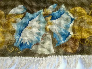 ANTIQUE 19TH CENTURY NEEDLEPOINT NEEDLEWORK WOOLWORK EMBROIDERY FLORAL PANEL 10