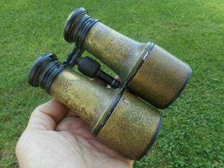 Vintage All Brass German Busch Special Ww1 Binoculars