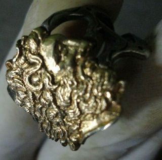 Ancient Antique Roman Greek Silver Gold Ring Ptolemaic Kingdom of Egypt STUNNING 11