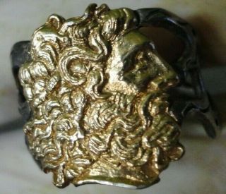 Ancient Antique Roman Greek Silver Gold Ring Ptolemaic Kingdom Of Egypt Stunning