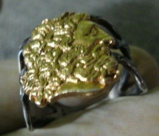 Ancient Antique Roman Greek Silver Gold Ring Ptolemaic Kingdom of Egypt STUNNING 8