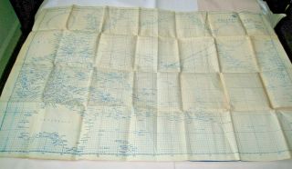 Map 43 - 46 Us Navy Hydrographic Office Uss Coral Sea Uss Anzio Cve 57 190,  052 Mil