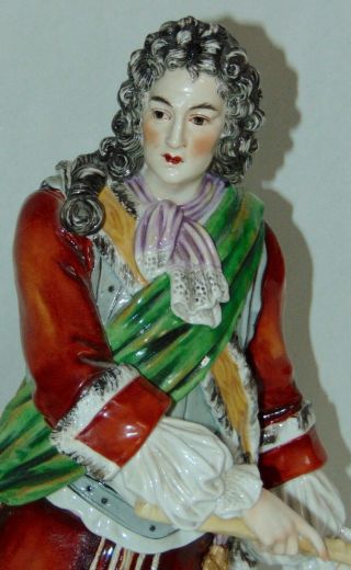 Antique French Porcelain Statue Marquis De Vauban After Charles - Antoine Bridan