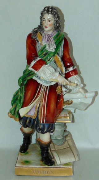 ANTIQUE FRENCH PORCELAIN Statue MARQUIS DE VAUBAN After CHARLES - ANTOINE BRIDAN 2