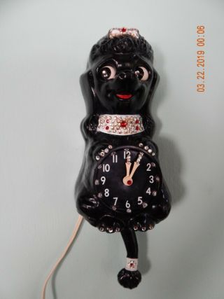 Vintage Black Poodle Kit Kat Clock