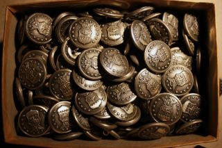 Unissued Silver U.  S.  Air Force Uniform Buttons 1951,  Box Of 275 Cond