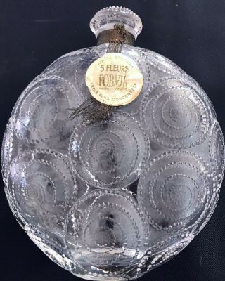 Stunning Rare Antique Large Signed " R Lalique " Forvil Chypre Perfume Bottle 7 In
