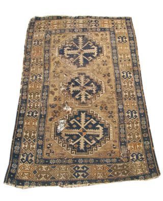 Antique 19th Century Caucasian Rug With Holes R5776