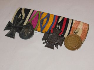 WWI German 5 place medal bar EK2 Honor Cross RARE Merit Medal Saxe Coburg Gotha 3