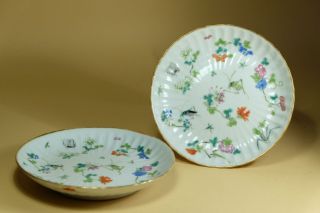 Pair Chinese Famille Rose Porcelain Dishes.