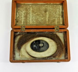 Antique 1871 Memoriam for 2 Year 9 Month Child Blanche,  Wood Box Tin Type Hair 3