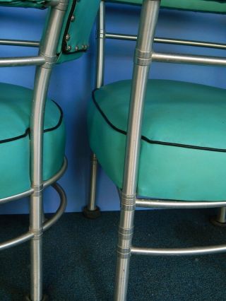 vtg 4 chairs Warren Mcarthur art deco mid century modern sun room patio aluminum 6