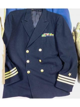 Us Navy Commander Jacket W/ribbon Bar; Dark Blue; Line Officer