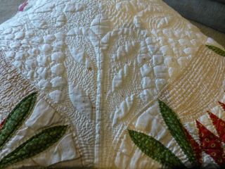 HANDMADE QUILT - CA.  1872 CALICOS,  HAND - PIECED AND INTRICATE QUILTING BY HAND - W.  VA 10