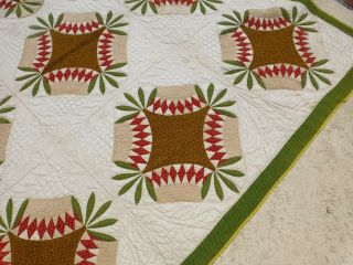 HANDMADE QUILT - CA.  1872 CALICOS,  HAND - PIECED AND INTRICATE QUILTING BY HAND - W.  VA 3