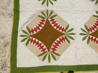 HANDMADE QUILT - CA.  1872 CALICOS,  HAND - PIECED AND INTRICATE QUILTING BY HAND - W.  VA 5