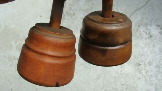 two 19th century hand carved cupped butter molds, 2