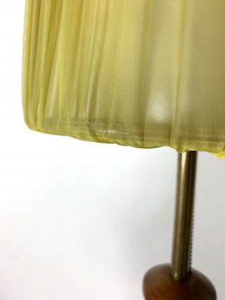 Vintage Mid Century Danish Modern Rare Modeline Floor Lamp Walnut Brass Pearsall 12