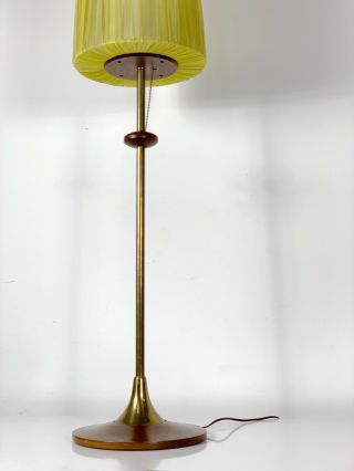 Vintage Mid Century Danish Modern Rare Modeline Floor Lamp Walnut Brass Pearsall 3