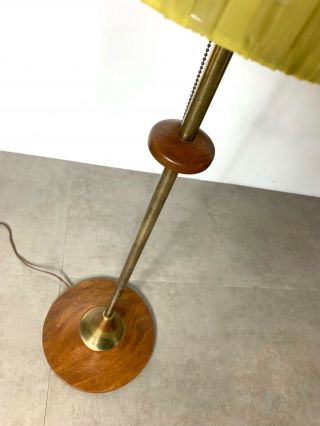 Vintage Mid Century Danish Modern Rare Modeline Floor Lamp Walnut Brass Pearsall 4