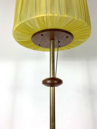 Vintage Mid Century Danish Modern Rare Modeline Floor Lamp Walnut Brass Pearsall 6