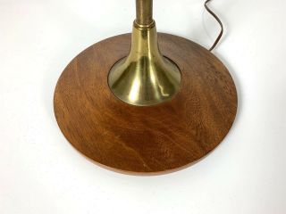 Vintage Mid Century Danish Modern Rare Modeline Floor Lamp Walnut Brass Pearsall 7