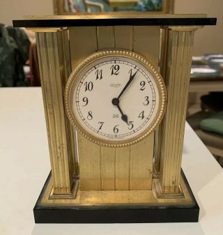 Jaeger Lecoultre Brass Empire Style Battery Movement Table Desk Clock