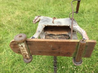 ANTIQUE TOY HORSE PUSH TROLLEY HOBBY HORSE CHILDS WALKER FOR RESTORATION 8