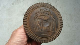 19th Century Hand Carved Cow Or Steer Butter Print,