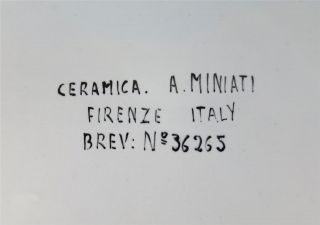 Set Vintage Arnaldo Miniati Modernist Italian Art Pottery Plates Firenze Italy 5