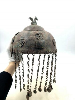 Sassanian Ca.  350 Bc Bronze Elaborate Parade Helmet - Rare - R6