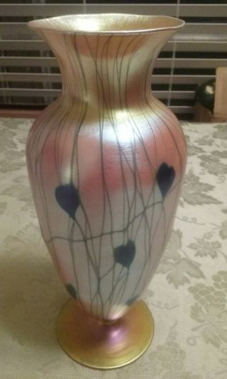 Antique Durand Iridescent Vintage Vase Signed " Aurene "