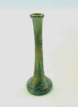 ROMAN CA.  100 AD GREEN GLASS BOTTLE FOR EXPENSIVE PERFUMES - RARE - R9 2