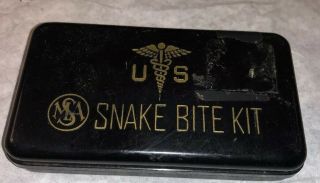 Us Military Korean War Era Msa Snake Bite Kit Black Case Vintage