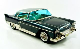 1957 Green Cadillac Eldorado 15” Japanese Tin Car w/Original Box by Marusan NR 3