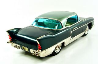 1957 Green Cadillac Eldorado 15” Japanese Tin Car w/Original Box by Marusan NR 4