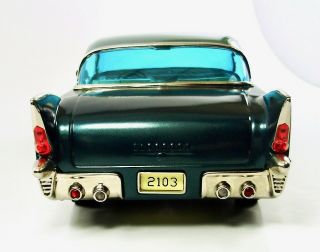 1957 Green Cadillac Eldorado 15” Japanese Tin Car w/Original Box by Marusan NR 7