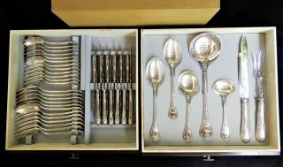 Christofle France MARLY 43 pce cutlery Canteen for 6 plus serving ware canteen 11