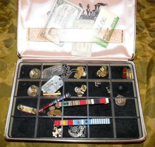 Ww2/korea Us Army Warrant Officer Named Grouping - Dogtags,  Ribbons,  Badges