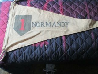 Wwii Usa D - Day 1st Infantry Division Big Red One Normandy Flag Pennent