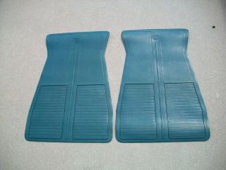 1966 - 1972 Camaro Z28 Nova Ss Chevelle Ss Gto Gs Rare Nos Front Blue Floor Mats.