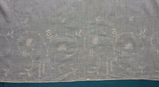 Antique 18th Century Tambour Embroidered Cotton Muslin Apron