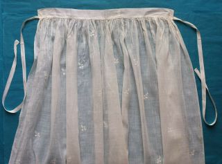 Antique 18th century tambour embroidered cotton muslin apron 3