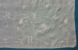 Antique 18th century tambour embroidered cotton muslin apron 8