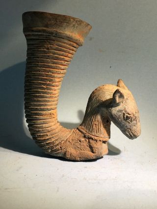 Scarce Circa 3drcentury Bc Ancient Persian / Roman Bronze Rhyton With Beast Head