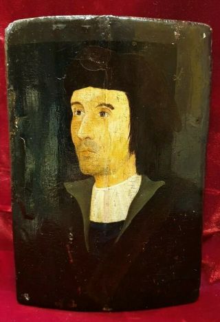 Early Oil Portrait Painting 16th.  Century Tudor Gentleman To Restore