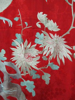 Antique Silk Magnificent Bird Embroidered Panel 4