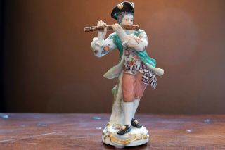 Meissen Porcelain Figure Of Flute Player From Galant Orchestra