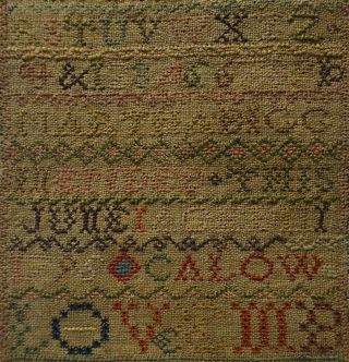 SMALL LATE 18TH CENTURY ALPHABET SAMPLER BY MARTHA BIGGIN AGED 11 - 1795 10